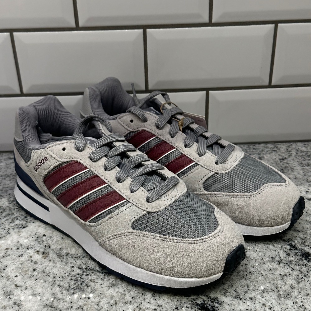 Adidas Mens 7 Run 80s Sneakers Grey Burgundy ID1882 Retro Running Lifestyle Shoe